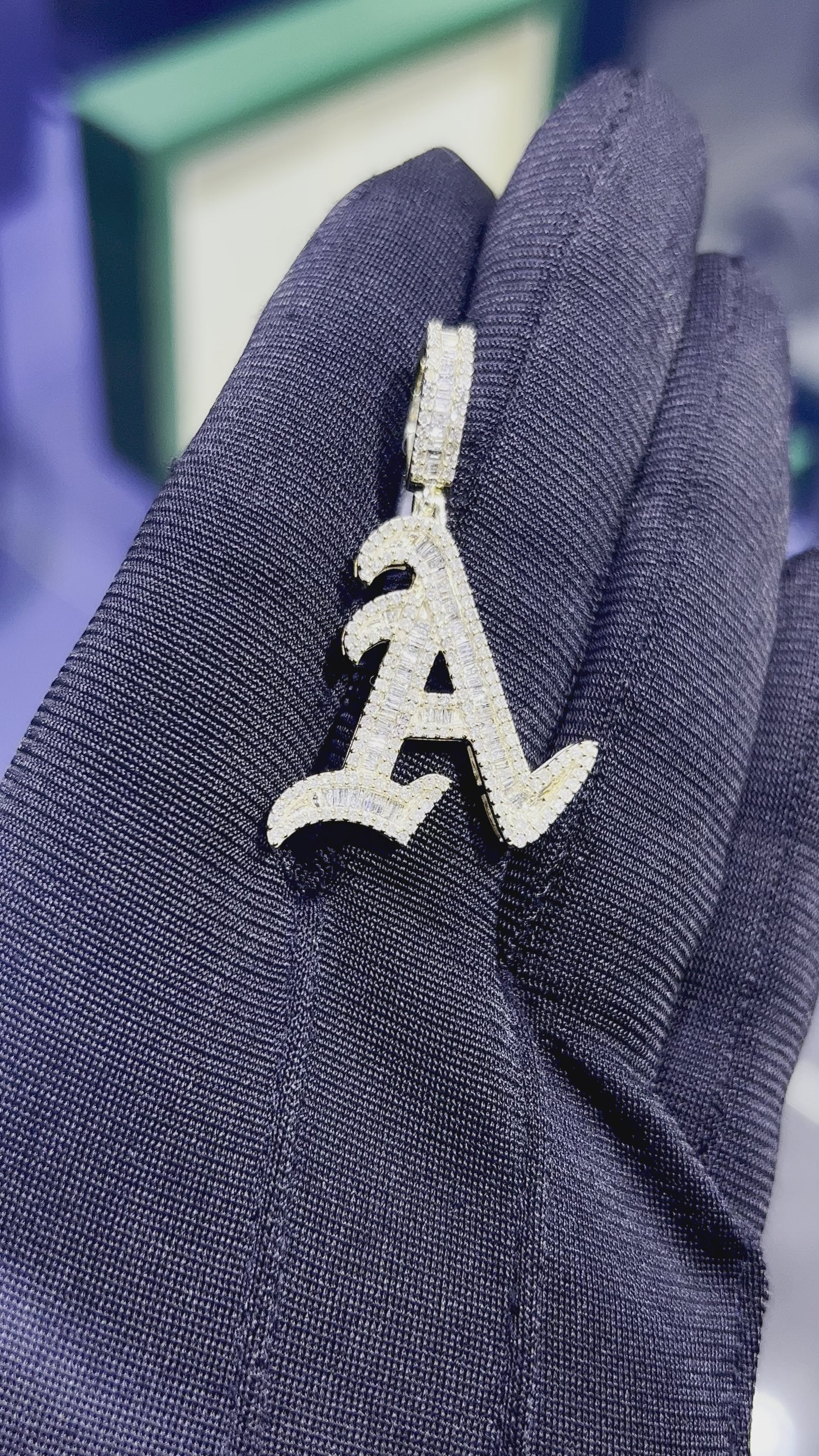 Diamond Letter “A” Pendant