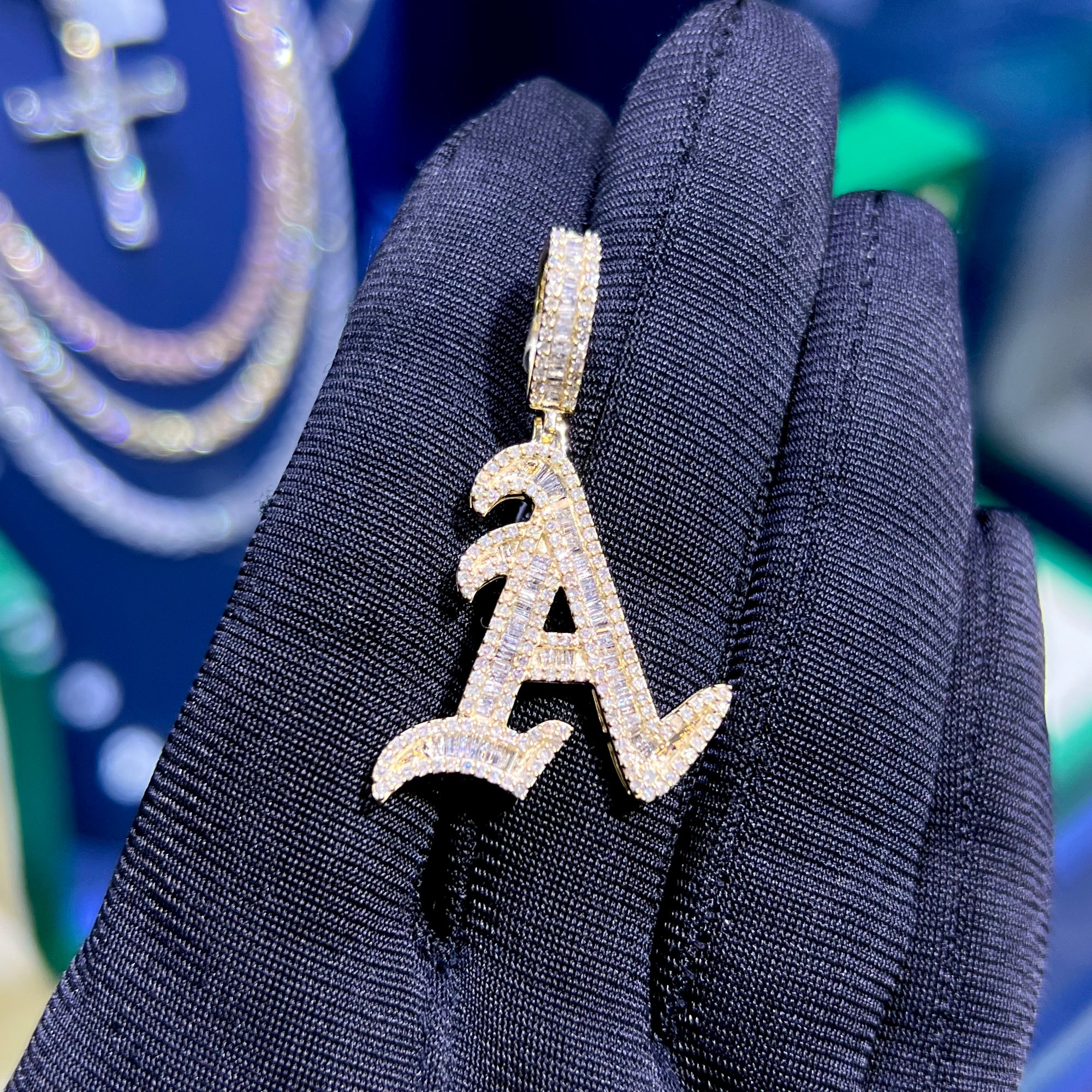 Diamond Letter “A” Pendant